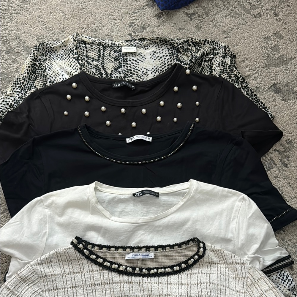 Zara Women's Black and White Tops Collection